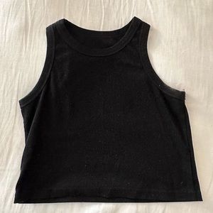 High neck black tank